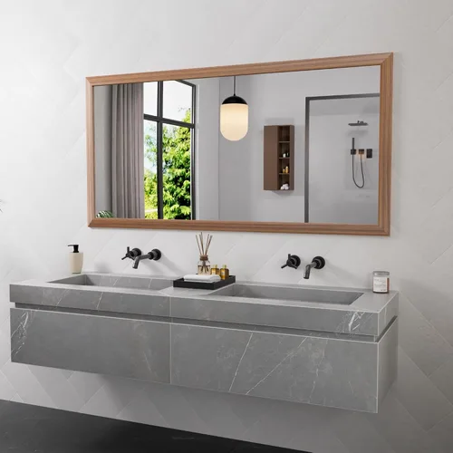 Miniatura 73 de Amorho Espejo de Baño Negro, Espejos de Pared de 24x30 Pulgadas con Marco de Metal Grueso para Sobre el Fregadero, Dormitorio, Sala de Estar