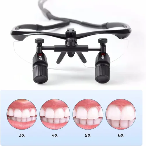 Miniatura 4 de REEHUT Lupas binoculares ergonómicas de 45 ° Ergo Loupes ultraligeras ajustables quirúrgicas lupas de trabajo distancia de trabajo 17.717 in (3.0X)