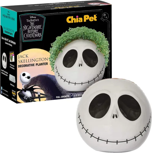 Miniatura 7 de Chia Pet Elvira con paquete de semillas, maceta decorativa de cerámica, fácil de hacer y divertida de cultivar, regalo novedoso, perfecto