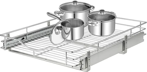 Miniatura 7 de DINDON Organizador de gabinete extraíble (11 pulgadas de ancho x 18 pulgadas de profundidad), cajones extraíbles para armarios de cocina, estantes