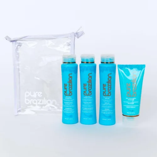 Miniatura 6 de Pure Brazilian Kit esencial de tamaño de viaje de 4 piezas: champú, acondicionador, suero y máscara antiencrespamiento