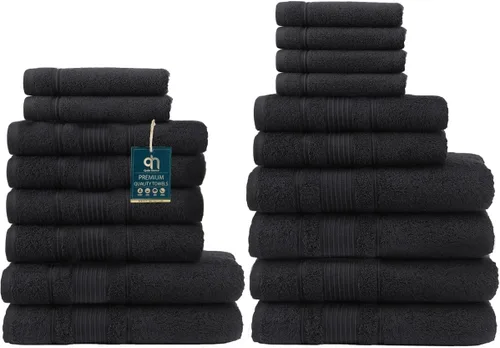 Miniatura 24 de Juego de 4 toallas de baño, 100% algodón turco prémium, toallas turcas de alta calidad para baño, de secado rápido, suaves y absorbentes, incluye 4