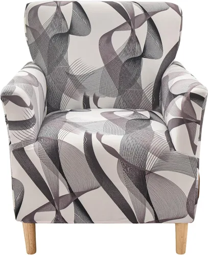 Miniatura 21 de CRFATOP - Funda elástica para sillón de mediados de siglo moderno de 1 pieza, fundas de silla de acento de jacquard con brazos, fundas de silla