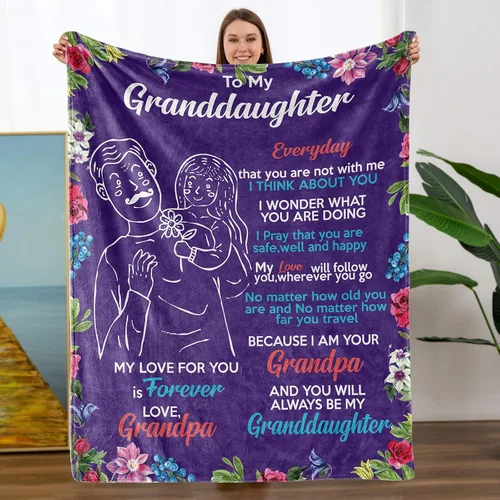 Miniatura 6 de Manta personalizada con nombre para hija, regalos de abuela, regalos de cumpleaños de Navidad para nuera, manta personalizada de franela suave