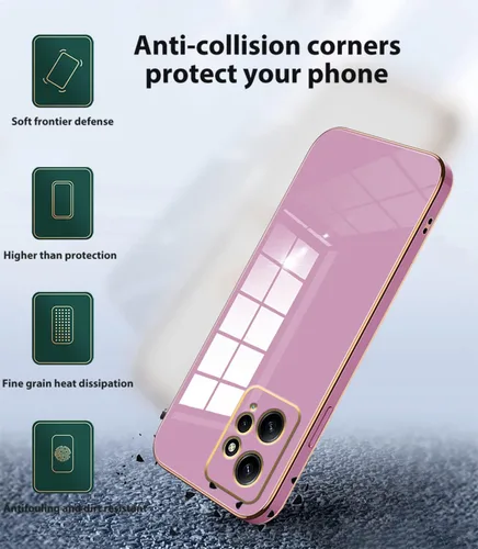 Miniatura 5 de Compatible con Redmi Note 12 4G Funda de silicona rosa, chapado para Xiaomi Redmi Note 12 4G Funda de teléfono a prueba de golpes delgada y suave