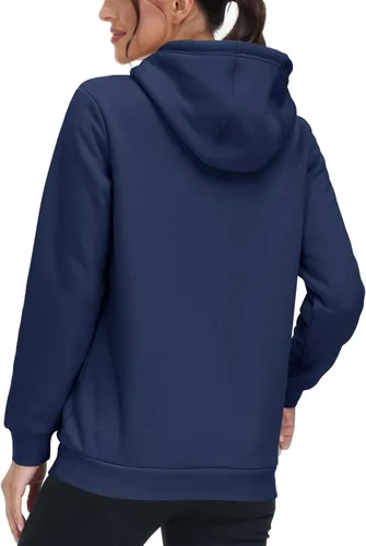 Miniatura 5 de MAGCOMSEN Sudaderas con capucha para mujer, con forro de sherpa, de vellón, para invierno, cálido, pesado, de algodón, con bolsillo