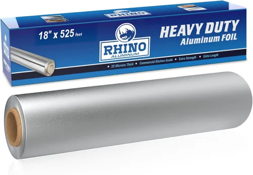 Miniatura 7 de Rhino Aluminum Papel de aluminio resistente, rollo de 18 x 525 pies cuadrados, 25 micras de grosor, grado comercial y extra grueso, lo