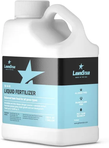 Miniatura 3 de Fertilizante líquido equilibrado 16-4-8 nutrientes (1 galón) – Alimento de césped premium, NPK con extracto de algas marinas añadido, trata