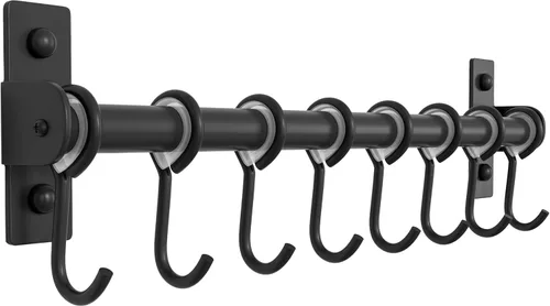 Miniatura 16 de Dseap Soporte para utensilios de cocina, soporte de pared para ollas y sartenes, riel de cocina con 8 ganchos para colgar utensilios de cocina