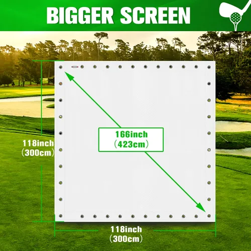 Miniatura 4 de aikeec Golf Simulator Impact Screen: 7mm Thickened hScreen for Indoor/Home/Garage Training - Ultra Clear Impact Screen with 32 pcs Grommets Holes