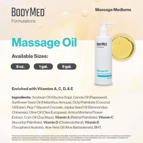 Miniatura 3 de BodyMed Formulations Aceite de masaje, 8 oz. – Sin fragancia, aceite totalmente natural para terapia de masaje – Certificado Leaping Bunny