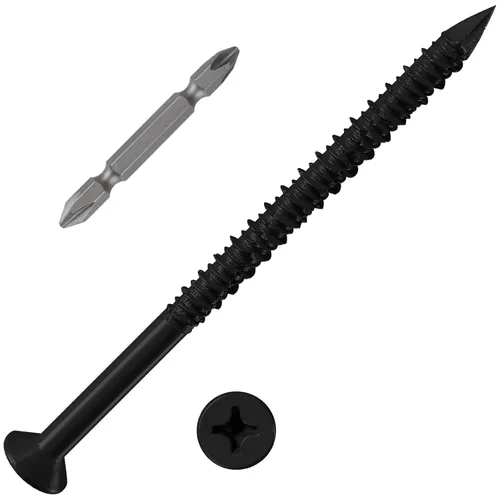 Miniatura 18 de Wensilon (105 PIEZAS) Kit de Anclajes de Tornillo para Hormigón de 3/16" Cabeza Plana Azul/Negro/Blanco para Anclaje a Mampostería, Bloque