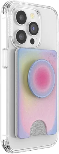 Miniatura 2 de PopSockets Cartera adhesiva para teléfono y tarjetero con agarre, púrpura - Aura