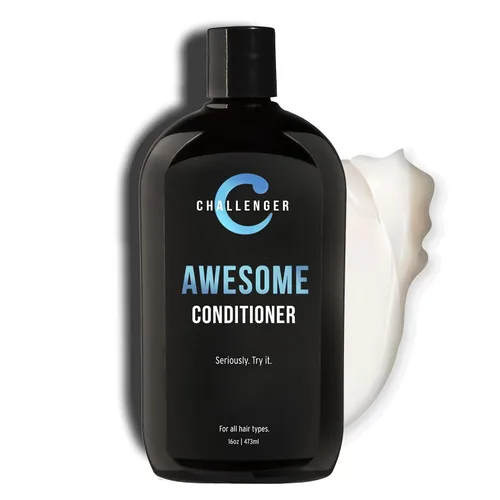 Challenger Acondicionador de argán, jojoba, manteca de karité, aloe para hombre, 16 onzas, ingredientes de primera calidad, hormigueo, aceite de
