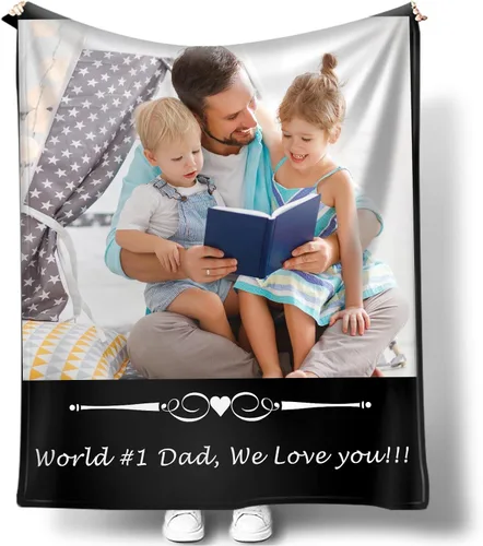 Miniatura 11 de Mantas personalizadas con fotos para mujeres y hombres, regalos de cumpleaños conmemorativos, manta personalizada de franela suave con mis propias