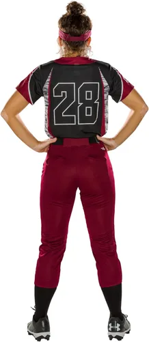Miniatura 4 de Alleson Athletic Girls Belt Loop Fastpitch Pant Escarlata