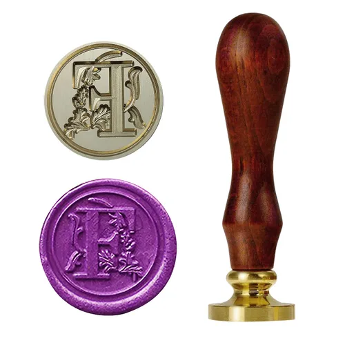 Miniatura 13 de AMOCO Sello de cera de latón, letra C, estilo retro vintage, 1 pulgada de diámetro, juego de 30