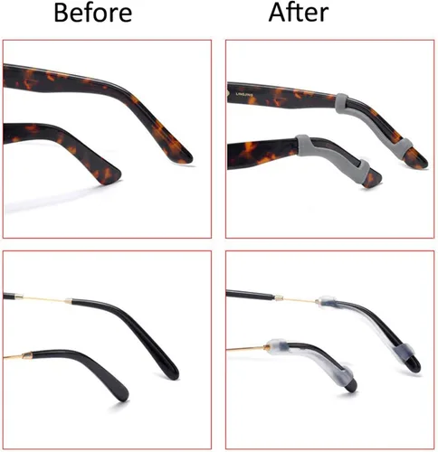 Miniatura 6 de Ganchos de silicona para lentes de oreja, soporte para correa de lentes deportivos, puntas de sien, retenedores de gafas antideslizantes, elásticos