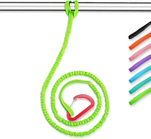 OCEANBROAD Correa de remo de kayak estirable con cuerda de lanyard para SUP, kayak, botes, canoa, caña de pescar, 4-7 pies Verde