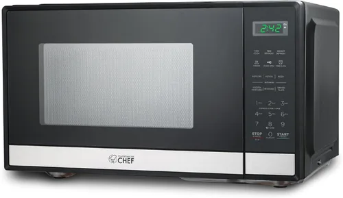 Miniatura 12 de Horno microondas COUNTERTOP de 0.9 pies cúbicos de Commercial CHEF con 10 niveles de potencia, microondas pequeño con asa de agarre, horno Negro