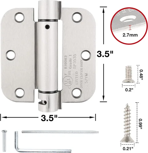 Miniatura 2 de Bisagras de puerta de cierre automático de 3.5 pulgadas, bisagra de puerta de resorte de 3.5 pulgadas, bisagra de cierre automático de puerta