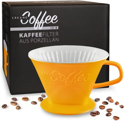 Miniatura 12 de Creano Gotero de café de porcelana, color blanco, cafetera de cono de cerámica, cafetera para bolsas de filtro, tamaño 4, preparación manual fácil