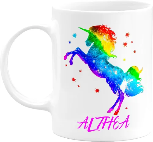 Miniatura 9 de Tazas de café personalizadas, taza de café de unicornio Dabbing con nombre, 11 onzas, regalos de unicornio personalizados