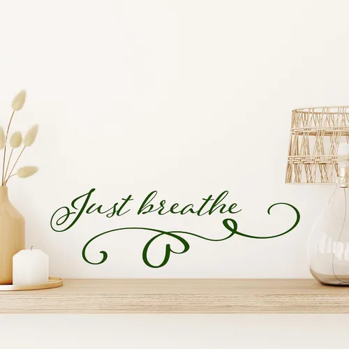 Miniatura 4 de Just Breathe - Calcomanía de vinilo para pared, palabras con frases, spa, masaje, relajación, baño, belleza, decoración de dormitorio, calcomanías
