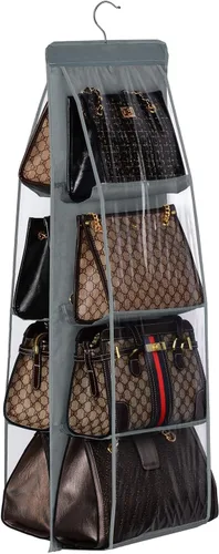 Lirex Organizador de Bolsos Colgante para Clóset, Organizador de Almacenamiento de Bolsos de 8 Bolsillos Percha de Tela Oxford Organizador de Clóset