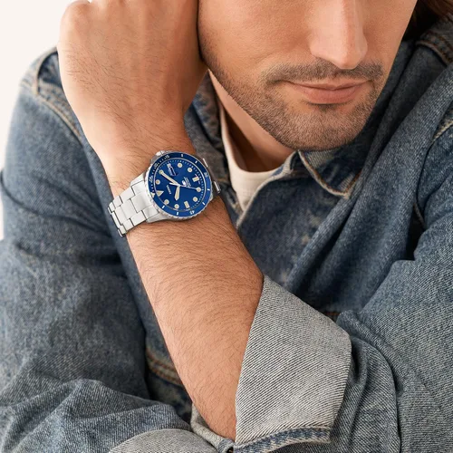 Miniatura 4 de Fossil Reloj casual de cuarzo azul para hombre inspirado en buceo