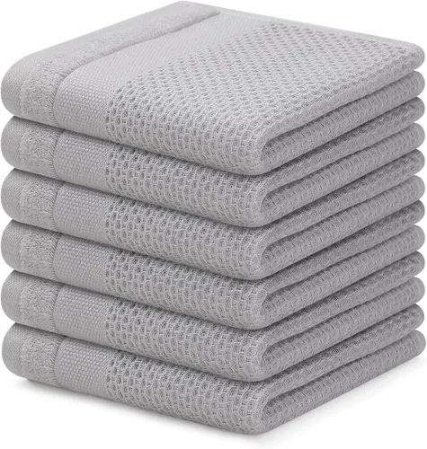 Miniatura 60 de Homaxy Paños de cocina 100% algodón, paquete de 8 – 12 x 12 pulgadas, tejido de gofre, muy suaves y absorbentes, paños de cocina de secado rápido