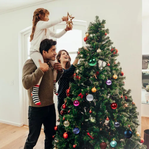 Miniatura 5 de 36 adornos de bolas de Navidad de oro rosa, bolas de Navidad de 1.6 pulgadas, bolas de plástico colgantes decorativas para Navidad, fiestas