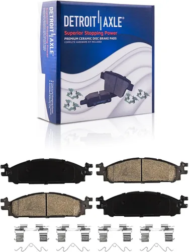 Miniatura 6 de Detroit Axle - Kit de freno delantero para Ford Flex Taurus MKT MKT MKS rotores de freno de disco perforados y ranurados de repuesto pastillas