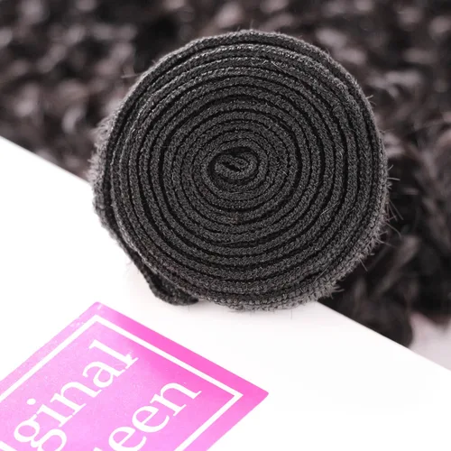 Miniatura 5 de Original Queen 100% Cabello Humano Brasilero Sin Procesar, Virgen, Rizado y Ondulado Tejido, 4 Paquetes de Extensiones de Cabello Rizado Profundo