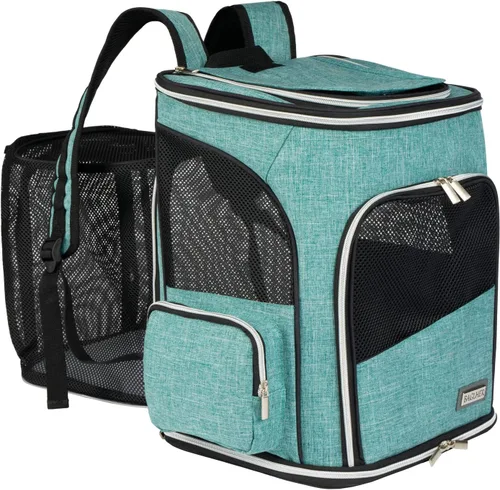Miniatura 14 de BAGLHER Mochila transportadora para gatos, transportadora de malla para perros medianos y pequeños, gatos, cachorros, gatitos, conejitos de hasta 18