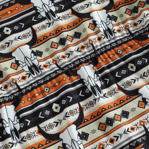 Miniatura 6 de Karuedoo Ropa occidental para bebé niña, con estampado de vaca, sin mangas, con pompones, traje de una pieza con diadema