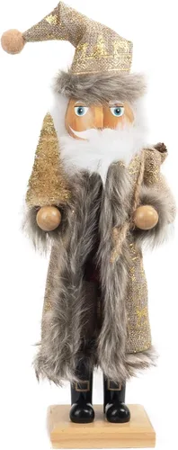 Miniatura 10 de FUNPENY Cascanueces decorativos de Navidad de 11 pulgadas, 2 juegos hechos a mano de gnomo de madera de peluche escandinavo sueco, regalo