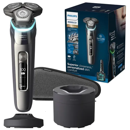 Miniatura 11 de Philips Norelco Shaver i9000 Prestige, afeitadora eléctrica húmeda y seca, Mystic Aqua, tecnología SenseIQ, sistema Triple Lift & Cut, cuchillas