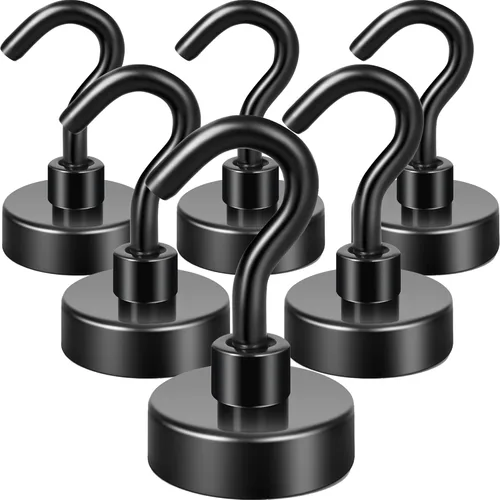 Miniatura 48 de Neosmuk Ganchos magnéticos extrafuertes con resistencia de más de 27 lbs, con imanes de tierras raras resistentes para refrigerador, crucero, Bronce