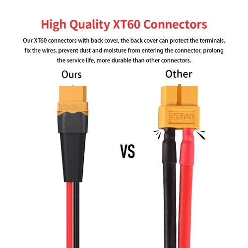 Miniatura 2 de ELFCULB Cable Terminal XT60 a Anillo O, Cable Conector Hembra XT60 de 10AWG a Anillo O con Cable Puro Estañado para Batería RC Solar Estación
