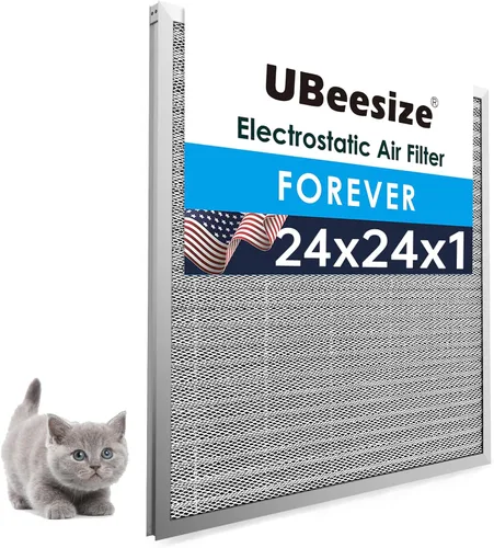 Miniatura 10 de UBeesize 20x25x1 Filtro de aire electrostático reutilizable para HVAC y aire acondicionado, filtro para estufa, MERV 8, lavable, dura toda la vida