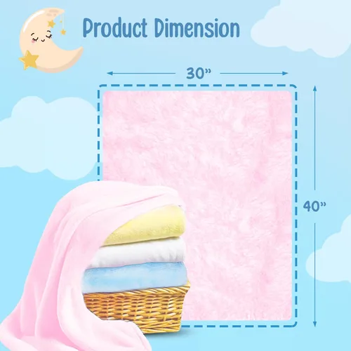 Miniatura 2 de Baby So... Suave y cálida – Mantas de felpa para bebé, azul, rosa, amarillo, blanco para niños, niñas, niños, recién nacidos, bebés, niños pequeños