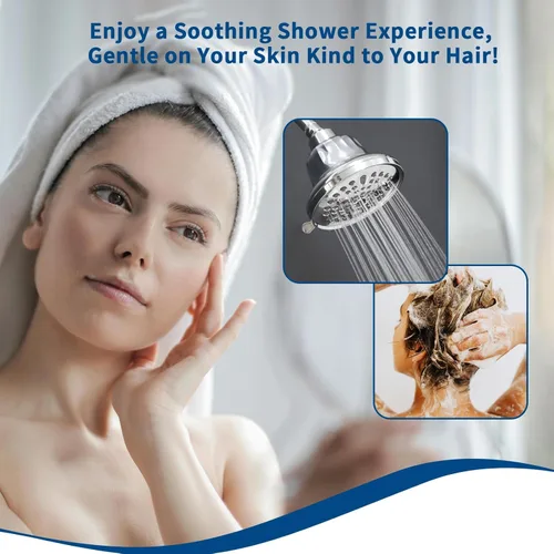 Miniatura 5 de Cabezal de ducha filtrado, cabezal de ducha suavizante de agua, filtro de ducha para eliminar agua dura, reduce las impurezas, cloro y sustancias