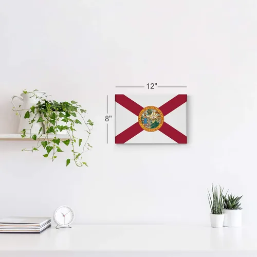Miniatura 5 de Smile Art Design Lienzo impreso con la bandera del estado de Florida, capital del estado de los Estados Unidos, arte de pared con bandera del estado