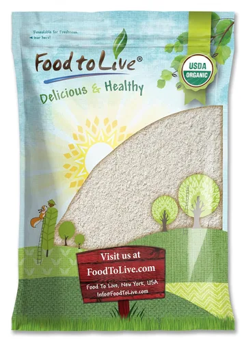 Miniatura 7 de Food to Live Harina orgánica de centeno blanco, 16 libras, sin OMG, sin blanquear, ligera, proteína media, vegana, kosher, bayas finamente molidas