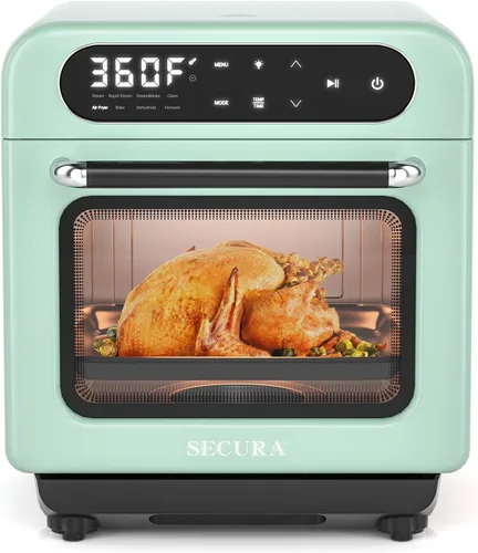 Secura Horno de vapor multifunción con freidora de aire, horno compacto de 13 cuartos de galón con horneado de convección, freidora de aire, vapor