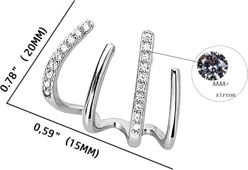 Miniatura 2 de Aretes de aro de oro de moda para mujer, chapados en oro de 14 quilates, aretes de plata de ley con circonitas cúbicas AAAA+, aretes de aro dobles