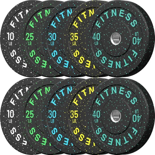 Miniatura 31 de HANDBODE Placas de Parachoques de 2 Pulgadas de Alto Rebote, Juego de Placas de Peso Olímpico 45/100/160/190/260/300lb, Juego de Placas