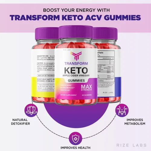 Miniatura 3 de rize labs - Gomitas avanzadas de vinagre de sidra de manzana Transform Keto (ACV) (60 gomitas)