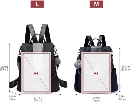Miniatura 3 de Mochila impermeable liviana de nailon antirrobo para mujer, L